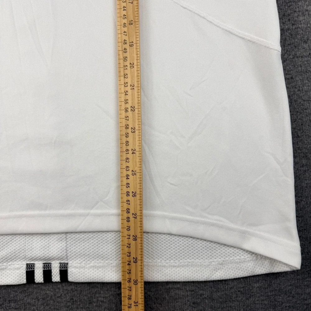 Adidas‎ Men's L Large White Black 3-Stripe Mesh Panel Performance Training Shirt